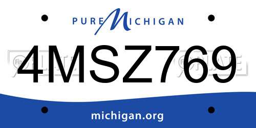 4MSZ769 Michigan License Plate