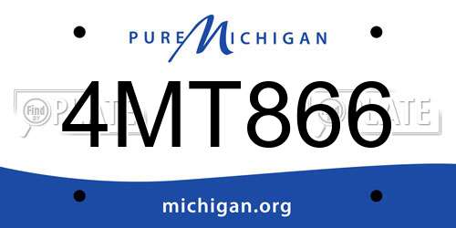 4MT866 Michigan License Plate