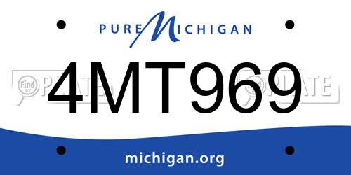 4MT969 Michigan License Plate