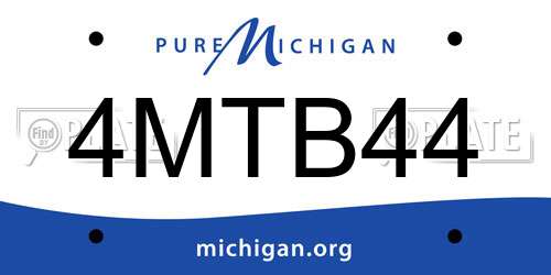 4MTB44 Michigan License Plate