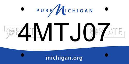 4MTJ07 Michigan License Plate