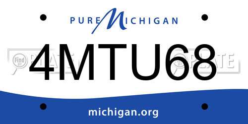 4MTU68 Michigan License Plate