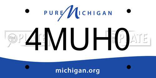 4MUH0 Michigan License Plate