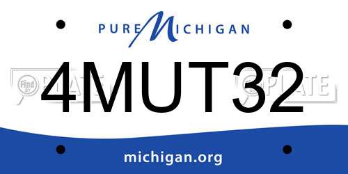 4MUT32 Michigan License Plate