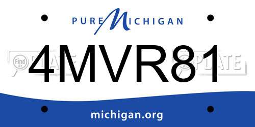 4MVR81 Michigan License Plate