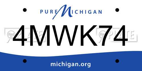 4MWK74 Michigan License Plate