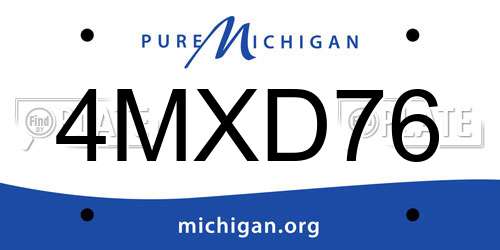 4MXD76 Michigan License Plate