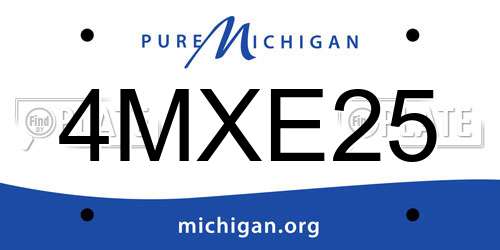 4MXE25 Michigan License Plate