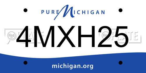 4MXH25 Michigan License Plate