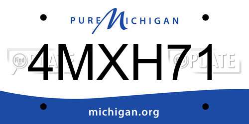 4MXH71 Michigan License Plate