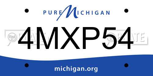 4MXP54 Michigan License Plate