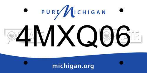 4MXQ06 Michigan License Plate