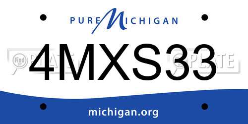 4MXS33 Michigan License Plate