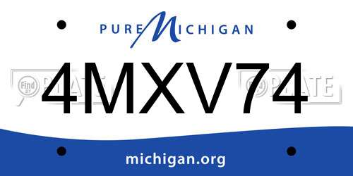 4MXV74 Michigan License Plate