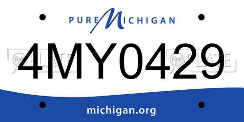 4MY0429 Michigan License Plate