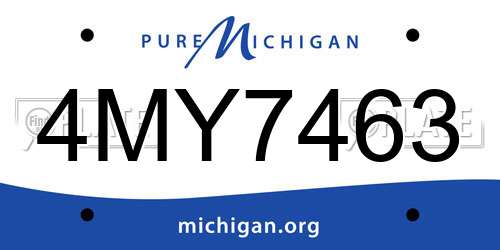 4MY7463 Michigan License Plate
