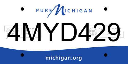 4MYD429 Michigan License Plate