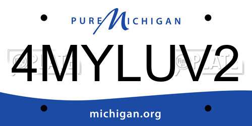 4MYLUV2 Michigan License Plate