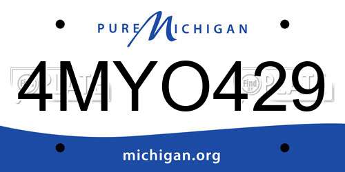 4MYO429 Michigan License Plate