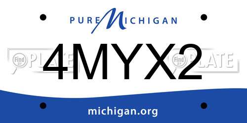 4MYX2 Michigan License Plate