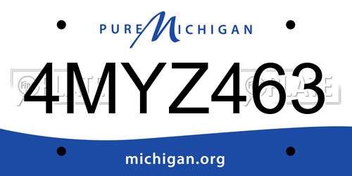 4MYZ463 Michigan License Plate