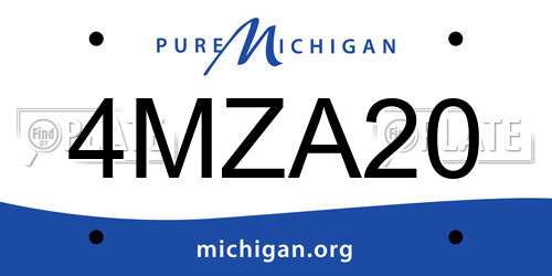 4MZA20 Michigan License Plate