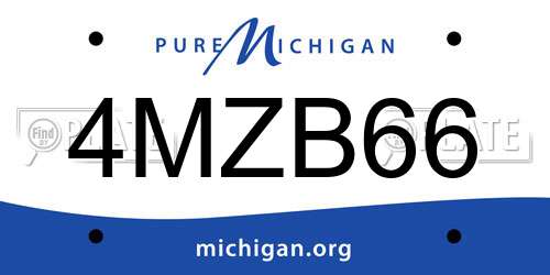 4MZB66 Michigan License Plate