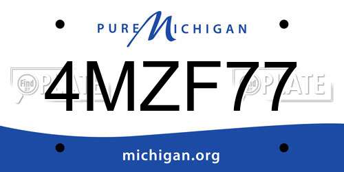 4MZF77 Michigan License Plate