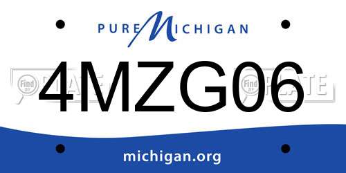 4MZG06 Michigan License Plate