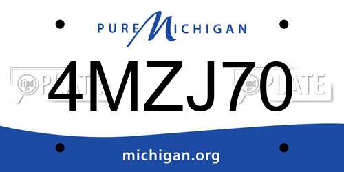 4MZJ70 Michigan License Plate