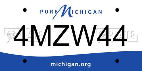 4MZW44 Michigan License Plate