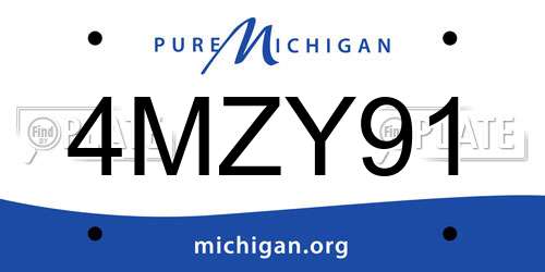 4MZY91 Michigan License Plate