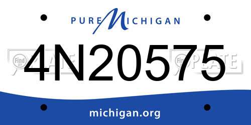 4N20575 Michigan License Plate