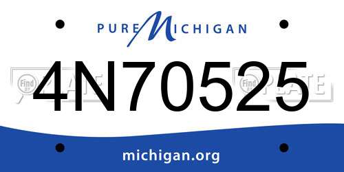 4N70525 Michigan License Plate