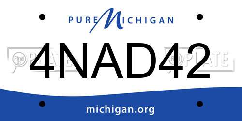 4NAD42 Michigan License Plate