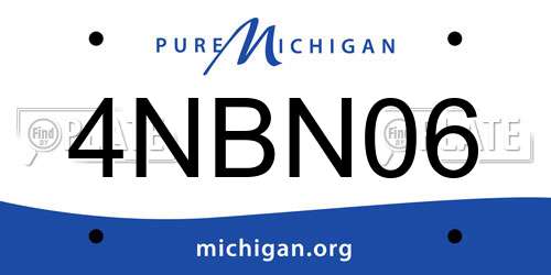 4NBN06 Michigan License Plate