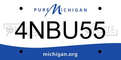 4NBU55 Michigan License Plate