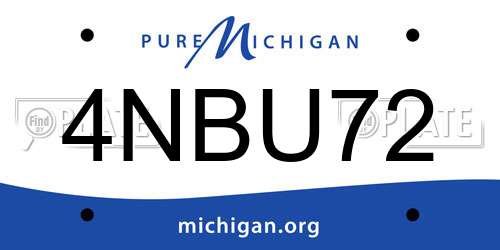 4NBU72 Michigan License Plate