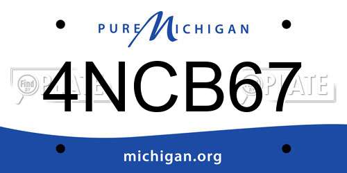 4NCB67 Michigan License Plate