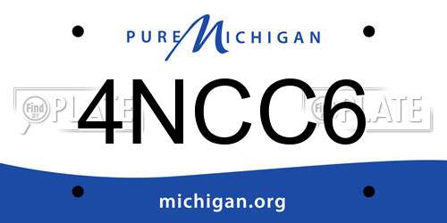 4NCC6 Michigan License Plate