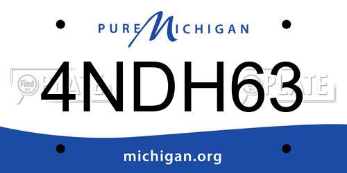 4NDH63 Michigan License Plate