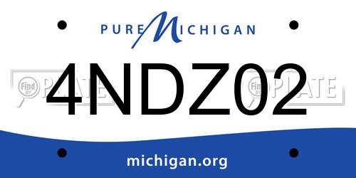 4NDZ02 Michigan License Plate