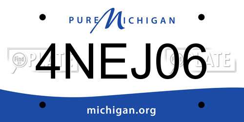 4NEJ06 Michigan License Plate