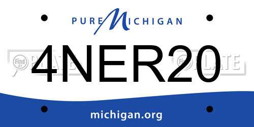 4NER20 Michigan License Plate