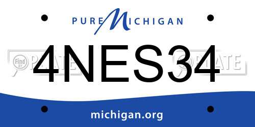 4NES34 Michigan License Plate