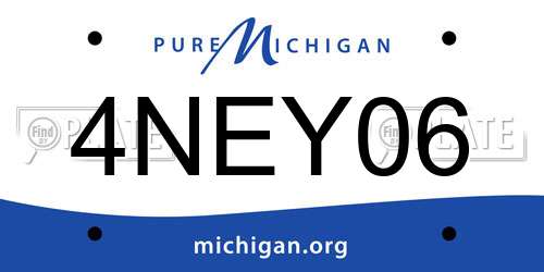 4NEY06 Michigan License Plate