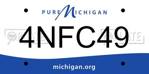 4NFC49 Michigan License Plate