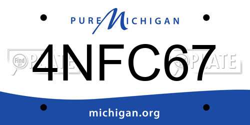4NFC67 Michigan License Plate