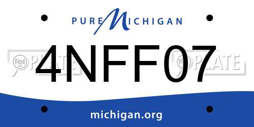 4NFF07 Michigan License Plate