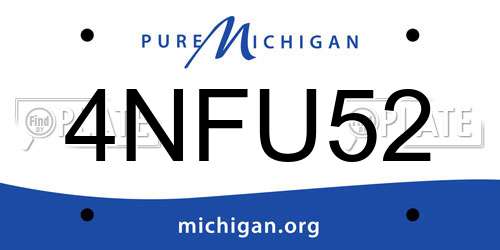 4NFU52 Michigan License Plate